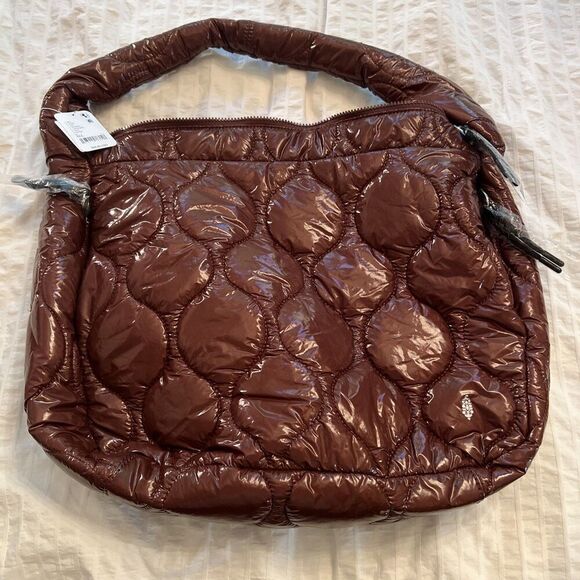 Free People Movement Surplus Shine Carryall Bag Purse Nutshell Brown NWT New - Picture 7 of 9